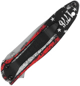 Kershaw Leek Liner Lock Assisted Opening Knife For EDC Enthusiasts 3In Blade Aluminum Handle 1776 Flag by Kershaw