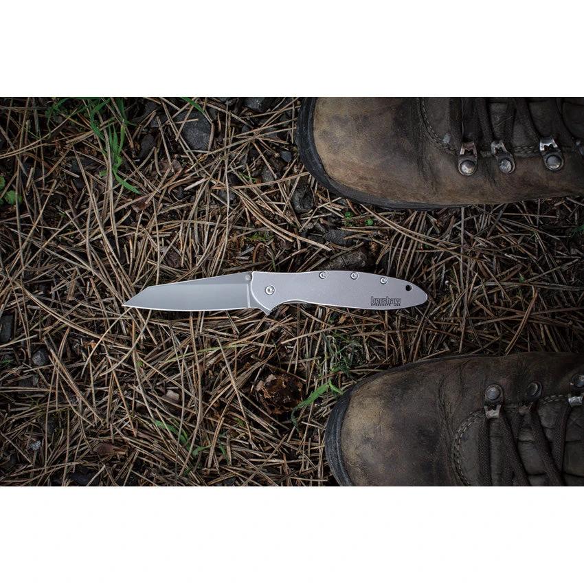 Kershaw Leek Framelock Assisted Opening 1660R EDC Knife With SpeedSafe Bead Blast 410 Stainless by Kershaw