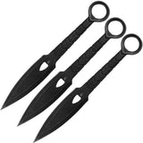 Kershaw Aethon Throwing Knives Full Tang BlackWash 3Cr13 Stainless With Finger Ring Belt Sheath For Tactical Enthusiasts by Kershaw