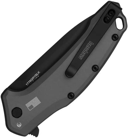 Kershaw Link Assisted Opening Liner Lock Folding Knife 4.5in Closed Gray Black 1776GRYBLK For EDC by Kershaw