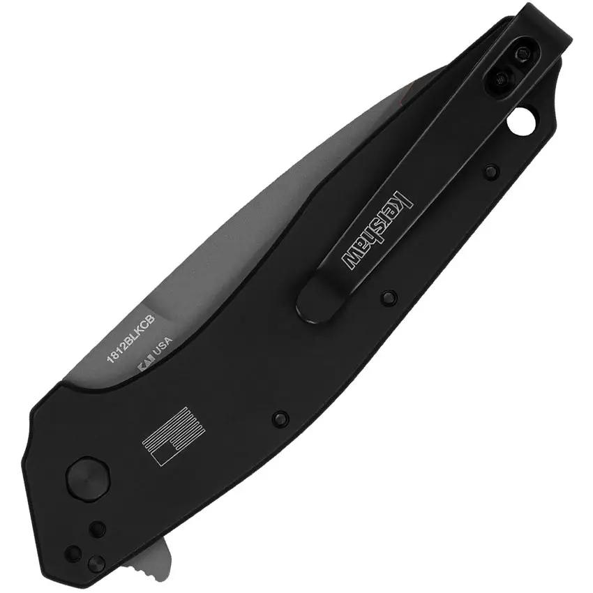 Kershaw Dividend Composite Linerlock 1812BLKCB EDC Knife With Composite Bohler N690 D2 Blade And Black Aluminum Handle by Kershaw