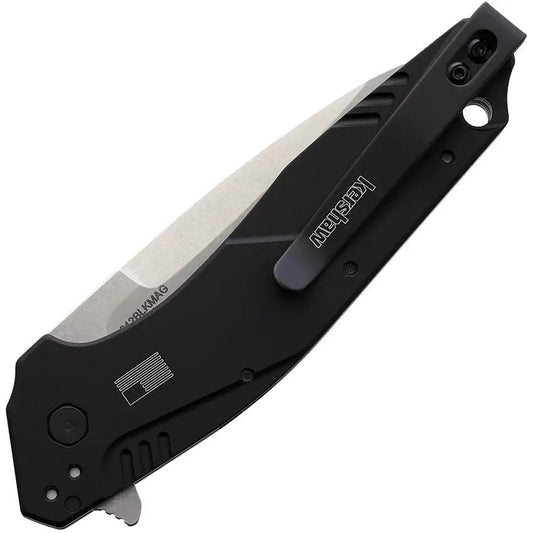 Kershaw Dividend Linerlock Assisted Opening Knife MagnaCut 3 Inch Blade Stonewash Black GRN Handle EDC by Kershaw