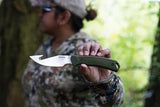 Kershaw Deschutes Guthook Skinner Knife For Hunters 4In D2 Blade Full Tang Green Handle by Kershaw