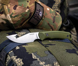 Kershaw Deschutes Guthook Skinner Knife For Hunters 4In D2 Blade Full Tang Green Handle by Kershaw