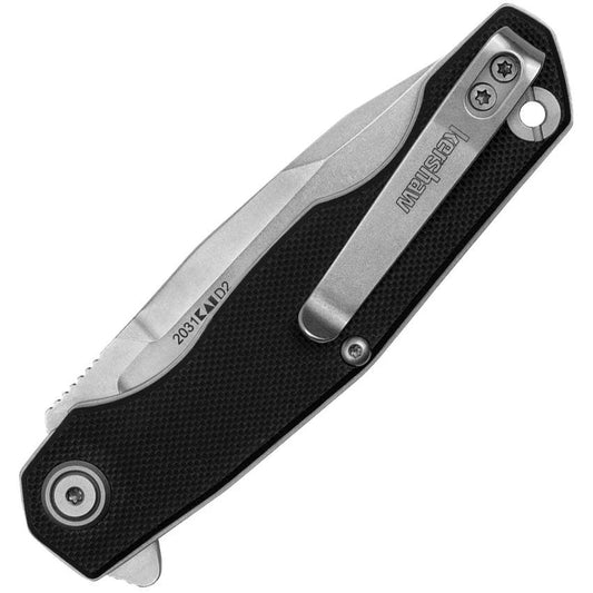 Kershaw Inception Knife Linerlock with D2 Tool Steel Blade, 4in Closed, Black G10, EDC Ready by Kershaw