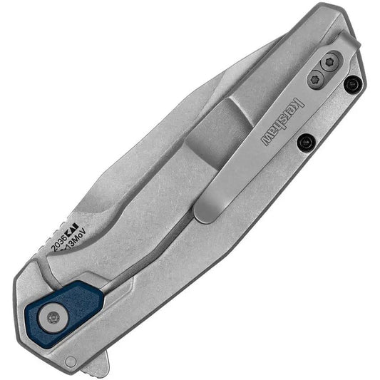 Kershaw Lucid Framelock AO Blue EDC Knife for Everyday Carry Enthusiasts Stonewash 8Cr13MoV Blade by Kershaw