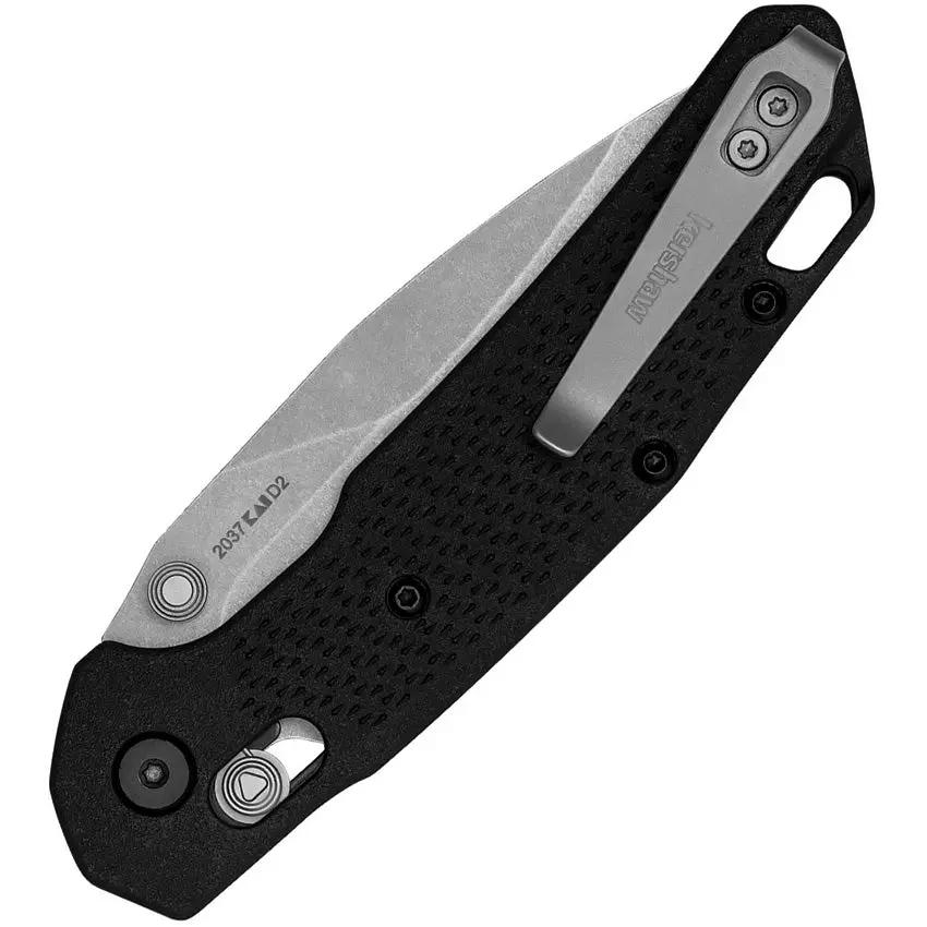 Kershaw Heist DuraLock Black 2037 EDC Knife With D2 Blade Thumb Stud Lanyard Hole And Pocket Clip by Kershaw