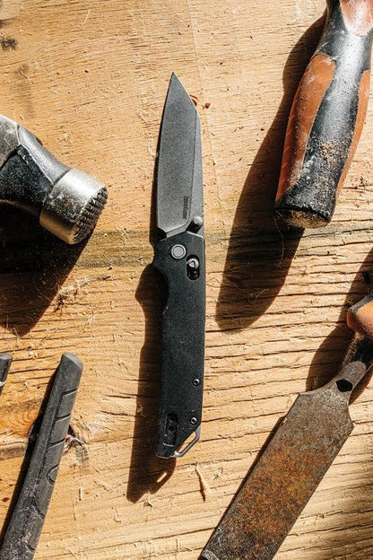 Kershaw Iridium DuraLock Black Knife For EDC Enthusiasts With D2 Tool Steel Reverse Tanto Blade by Kershaw