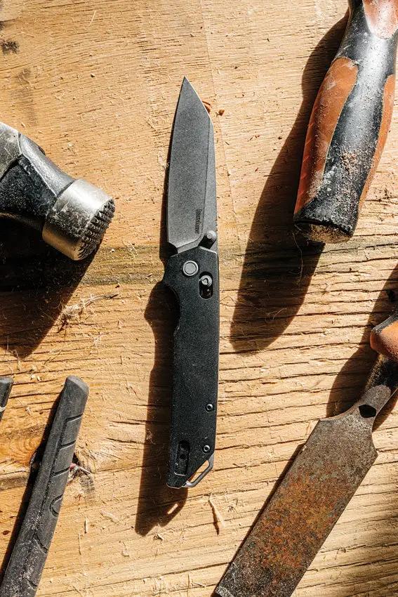 Kershaw Iridium DuraLock Black Knife For EDC Enthusiasts With D2 Tool Steel Reverse Tanto Blade by Kershaw