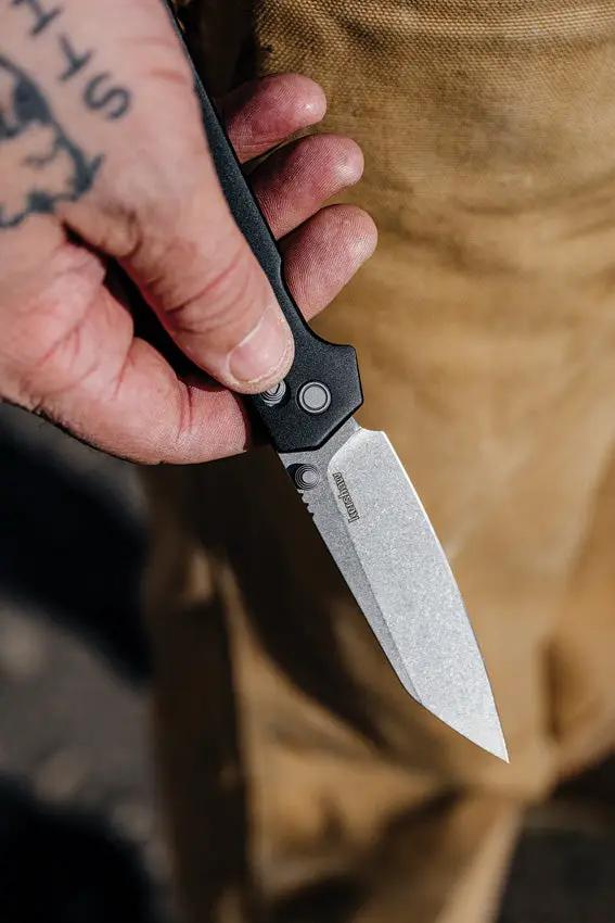 Kershaw Iridium DuraLock Black Knife For EDC Enthusiasts With D2 Tool Steel Reverse Tanto Blade by Kershaw