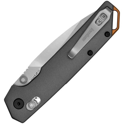 Kershaw Iridium DuraLock Gray 2038 EDC Knife With D2 Tool Steel Blade Stonewash Finish Thumb Stud Pocket Clip by Kershaw