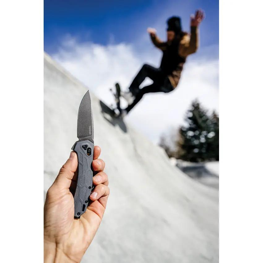 Kershaw Covalent DuraLock Folding Knife 3.25in D2 Blade Gray Glass Filled Nylon Handle EDC by Kershaw