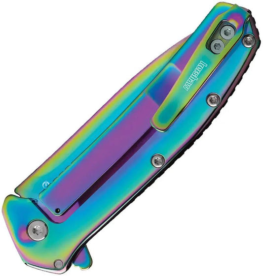 Kershaw Outcome Framelock Rainbow Knife 2044RBW With Spectrum PVD Coated Blade For EDC Enthusiasts by Kershaw