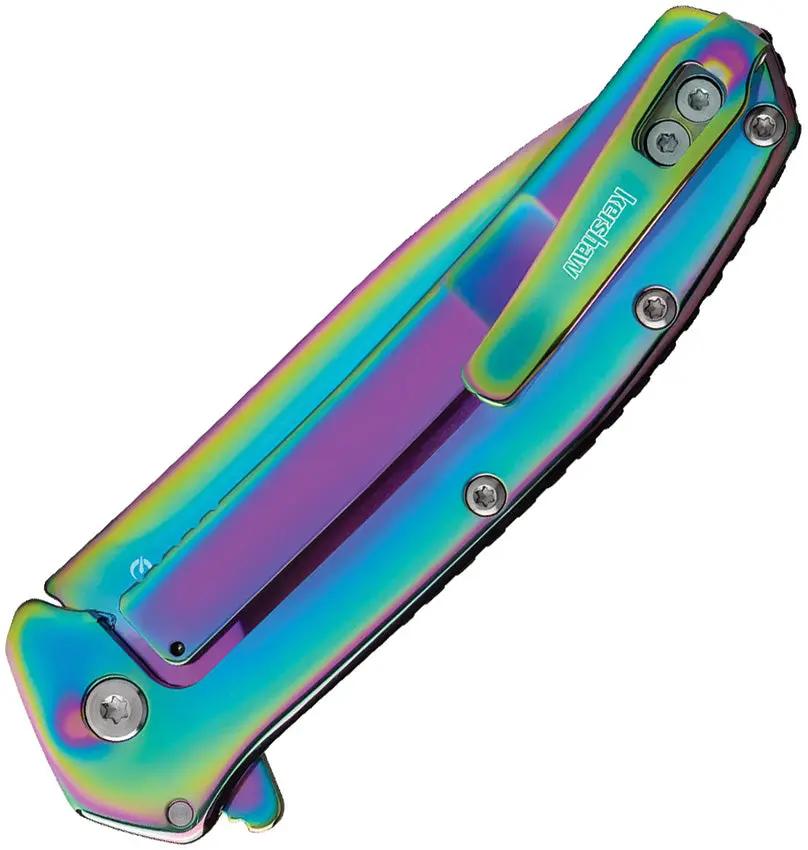 Kershaw Outcome Framelock Rainbow Knife 2044RBW With Spectrum PVD Coated Blade For EDC Enthusiasts by Kershaw