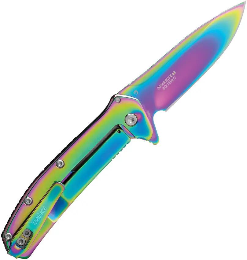 Kershaw Outcome Framelock Rainbow Knife 2044RBW With Spectrum PVD Coated Blade For EDC Enthusiasts by Kershaw