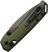 Kershaw Mini Iridium Dura Lock OD Green Aluminum Compact EDC Knife 3in D2 Blade with Lanyard Hole by Kershaw