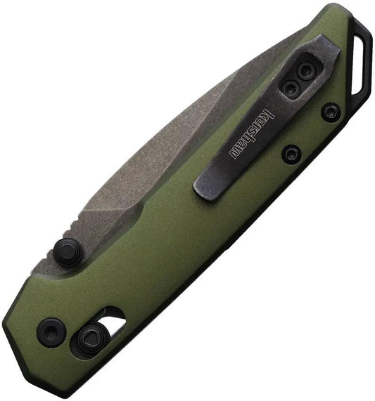 Kershaw Mini Iridium Dura Lock OD Green Aluminum Compact EDC Knife 3in D2 Blade with Lanyard Hole by Kershaw