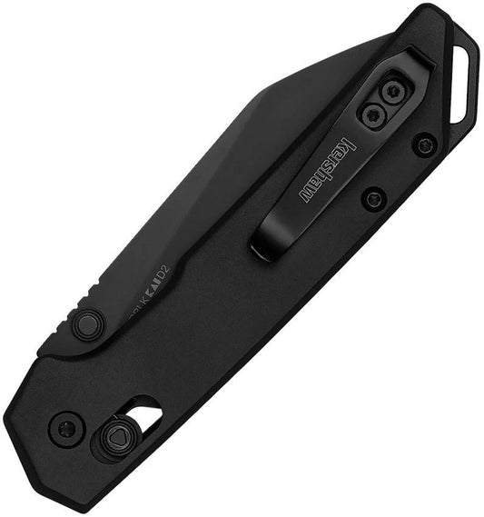 Kershaw Mini Iridium Reverse Tanto Knife 3 Inch Black D2 Blade Black Oxide Aluminum Handle EDC by Kershaw