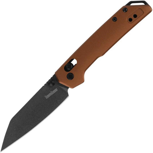 Kershaw Mini Iridium Reverse Tanto EDC Knife Compact 3In D2 Blade Bronze Aluminum Handle Pocket Clip by Kershaw