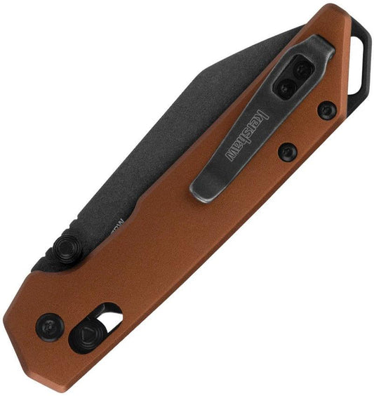 Kershaw Mini Iridium Reverse Tanto EDC Knife Compact 3In D2 Blade Bronze Aluminum Handle Pocket Clip by Kershaw