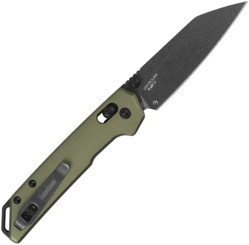Kershaw Mini Iridium Dura Lock EDC Knife With BlackWash D2 Blade And Olive Aluminum Handle by Kershaw