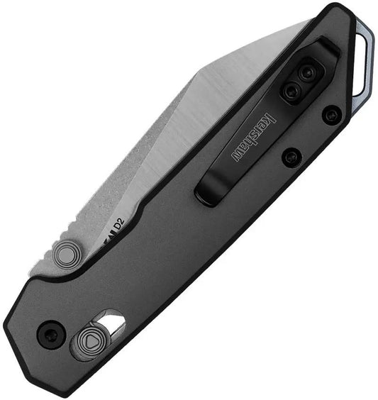 Kershaw Mini Iridium Reverse Tanto 2051R EDC Knife D2 Tool Steel Gray Aluminum Handle Durable For Everyday Carry by Kershaw
