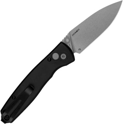 Kershaw Kindred Button Lock Knife Durable Black Aluminum Handle 4.25 Inch Closed Stonewash D2 Spear Point EDC by Kershaw