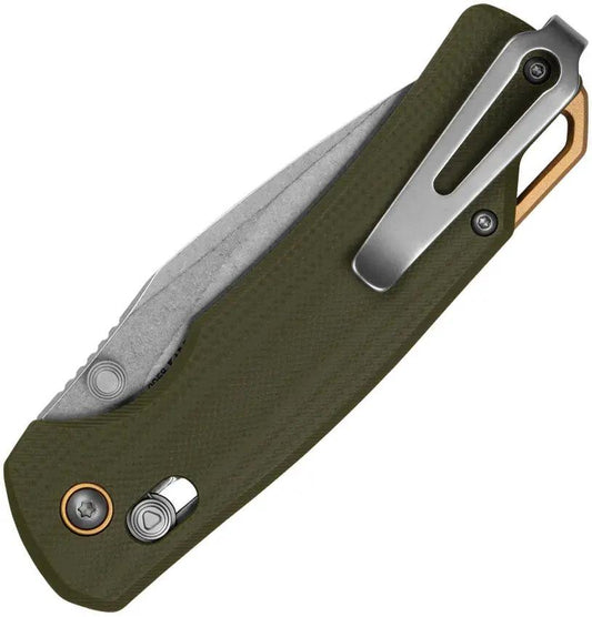 Kershaw Proximal DuraLock Green 2058 EDC Knife With Stonewash D2 Drop Point Olive G10 by Kershaw
