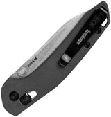 Kershaw Duster DuraLock Black Pocket Knife For EDC With 8Cr13MoV Stonewash Sheepsfoot Blade by Kershaw