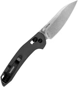 Kershaw Duster DuraLock Black Pocket Knife For EDC With 8Cr13MoV Stonewash Sheepsfoot Blade by Kershaw