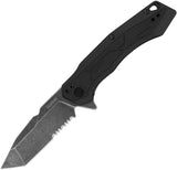 Kershaw Analyst Linerlock Assisted Opening 2062ST BlackWash Serrated Tanto EDC Knife With Pocket Clip by Kershaw