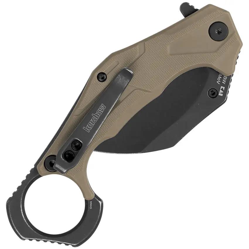 Kershaw Outlier Linerlock Assisted Opening EDC Rugged Knife With Tan Glass Filled Nylon Handle by Kershaw