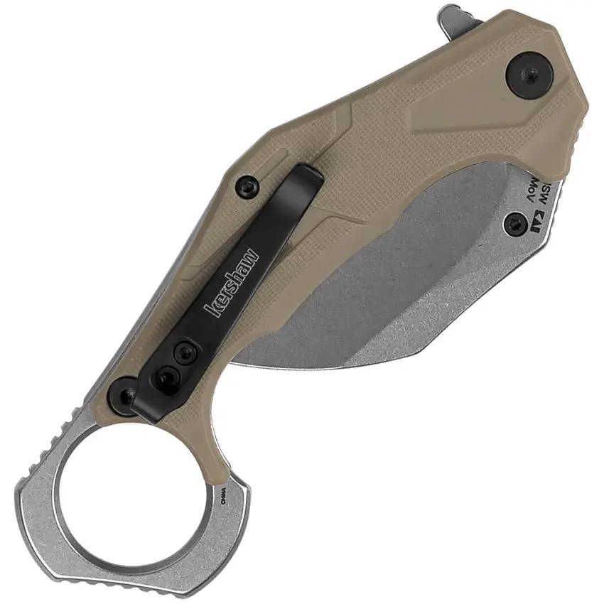Kershaw Outlier Assisted Opening EDC Knife Tan GFN Handle With 2.63in 8Cr13MoV Blade And Pocket Clip by Kershaw