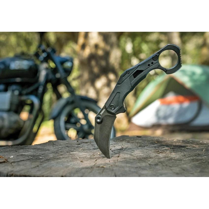 Kershaw Outlier Linerlock Karambit Knife With Assisted Opening BlackWash 8Cr13MoV EDC by Kershaw