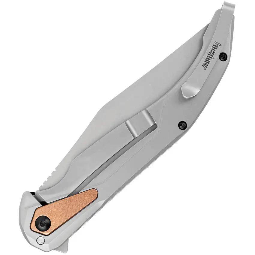 Kershaw Strata Framelock EDC Knife 4.5in D2 Blade Bead Blast Finish Black G10 Handle with Copper Pivot Cap by Kershaw