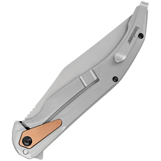 Kershaw Strata Framelock EDC Knife 4.5in D2 Blade Bead Blast Finish Black G10 Handle with Copper Pivot Cap by Kershaw