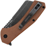 Kershaw Static Linerlock Micarta 3445MCB BlackWash D2 Blade EDC Knife For Outdoor Enthusiasts by Kershaw