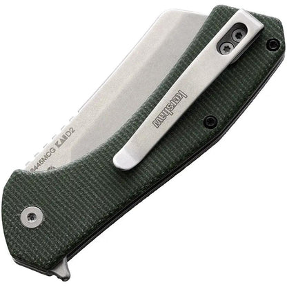 Kershaw Static Framelock Green Micarta D2 Stonewash Blade Folding Knife With Premium Extended Tang For EDC Enthusiasts by Kershaw