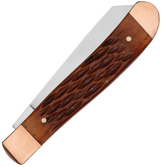 Kershaw Gadsden Folder 4381BJB EDC Knife For Collectors, 3.5in Closed, Satin D2 Clip And Spey Blades, Brown Jigged Bone by Kershaw