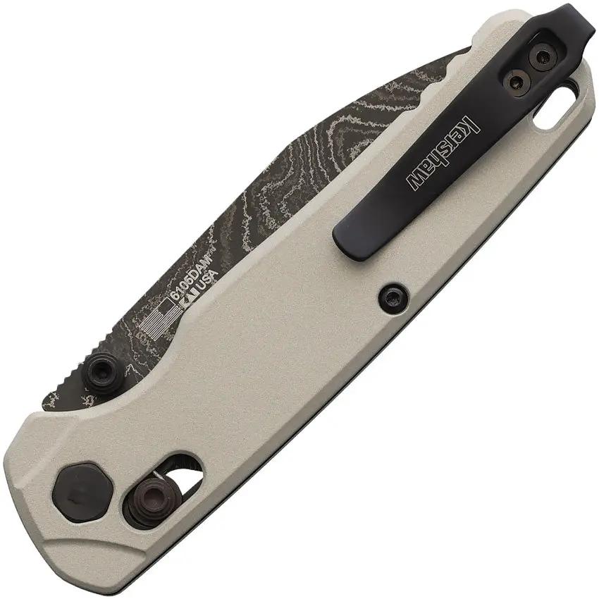 Kershaw Bel Air Damascus DuraLock Knife 6105DAM Premium EDC Tool With Aluminum Cerakote Handle And Clip by Kershaw