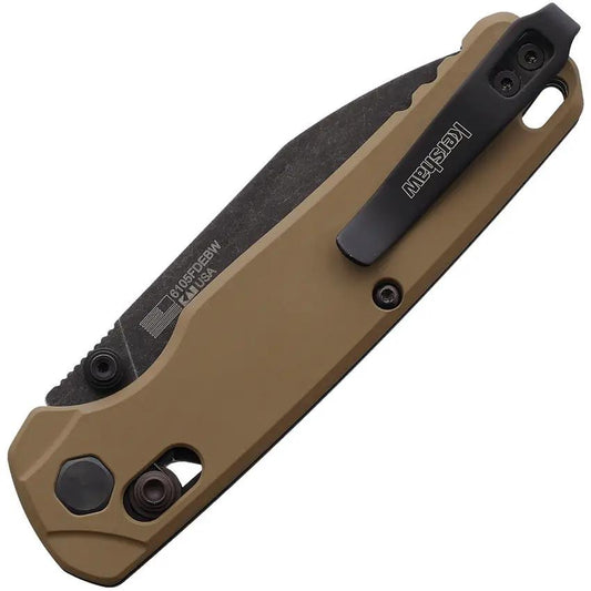 Kershaw Bel Air DuraLock BlackWash MagnaCut EDC Knife with Brown G10 Handle and Pocket Clip by Kershaw
