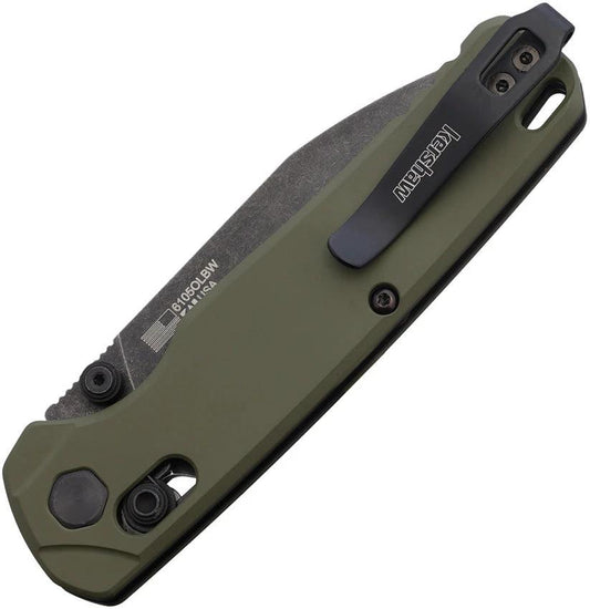Kershaw Bel Air DuraLock Knife With BlackWash MagnaCut Blade Green Aluminum Handle EDC Ready by Kershaw