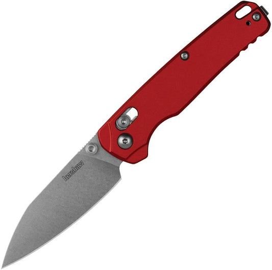 Kershaw Bel Air DuraLock Knife MagnaCut Drop Point Red Aluminum Handle Durable EDC Pocket Clip by Kershaw