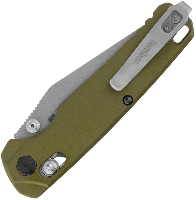 Kershaw Bel Air DuraLock Olive Aluminum Clip Point Knife MagnaCut Blade For EDC Enthusiasts by Kershaw