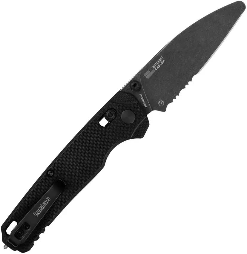 Kershaw Bel Air EMT DuraLock Knife with MagnaCut Blade Black G10 Handle for First Responders by Kershaw