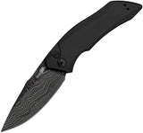 Kershaw Auto Launch Damascus Blade EDC Knife With One Button Lock And Black Aluminum Handle by Kershaw