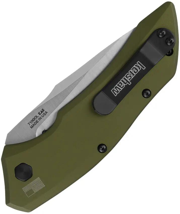 Kershaw Auto Launch Olive 1 Button Lock Automatic Knife For EDC Enthusiasts CPM154 Satin Blade by Kershaw