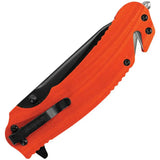 Kershaw Barricade Linerlock Assisted Opening Rescue Knife With Orange GRN Handle by Kershaw
