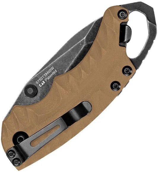 Kershaw Shuffle II Linerlock EDC Versatile Knife With BlackWash Tanto Blade Tan GRN Handle Bottle Opener Screwdriver Tip by Kershaw