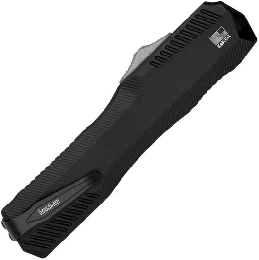 Kershaw Auto Livewire OTF Damascus Knife With Automatic Opening For EDC Enthusiasts, 3.25in Blade, Black Aluminum by Kershaw